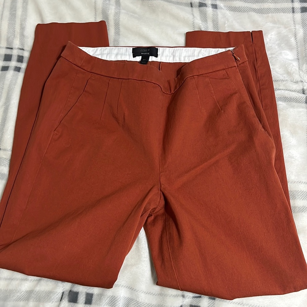 Jcrew martie pants, burnt orange color sold out, perfect conditionsize 6T